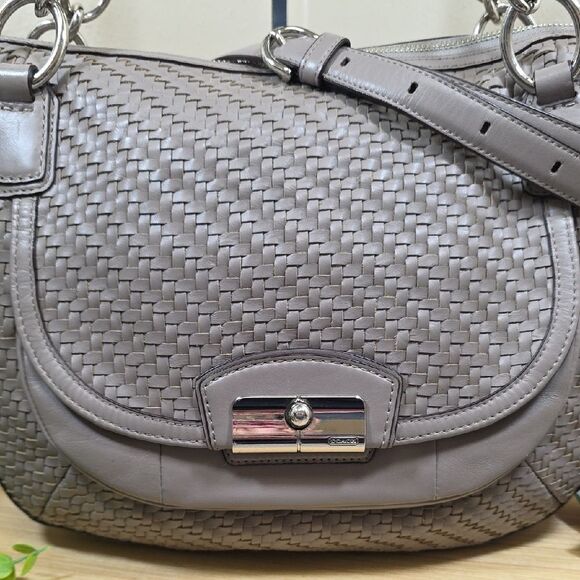 Coach Kristin Woven Leather Bag - Crossbody or Satchel - Picture 4 of 14